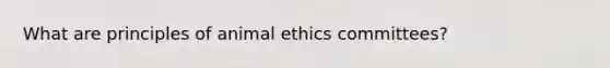 What are principles of animal ethics committees?