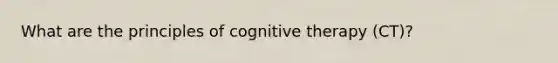 What are the principles of cognitive therapy (CT)?