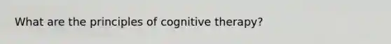 What are the principles of cognitive therapy?