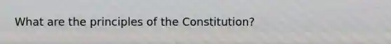 What are the principles of the Constitution?