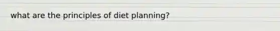 what are the principles of diet planning?