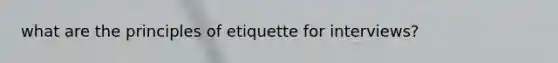 what are the principles of etiquette for interviews?