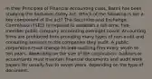 In their Principles of Financial Accounting class, Batini has been studying the Sarbanes-Oxley Act. Which of the following is not a key component of the act? The Securities and Exchange Commission (SEC) is required to establish a full-time, five-member public company accounting oversight board. Accounting firms are prohibited from providing many types of non-audit and consulting services to the companies they audit. A public corporation must change its lead auditing firm every seven to ten years, depending on the size of the corporation. Auditors or accountants must maintain financial documents and audit work papers for usually five to seven years, depending on the type of document.