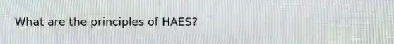 What are the principles of HAES?