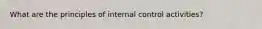 What are the principles of internal control activities?