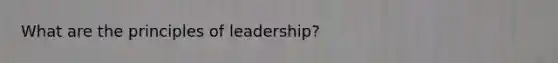 What are the principles of leadership?