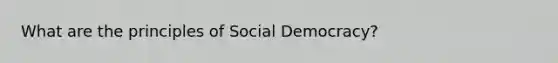 What are the principles of <a href='https://www.questionai.com/knowledge/kpLfRBMekQ-social-democracy' class='anchor-knowledge'>social democracy</a>?