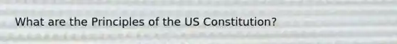 What are the Principles of the US Constitution?