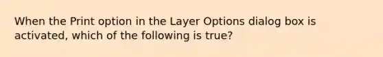 When the Print option in the Layer Options dialog box is activated, which of the following is true?