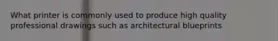 What printer is commonly used to produce high quality professional drawings such as architectural blueprints