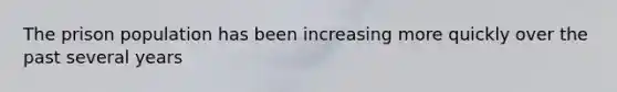 The prison population has been increasing more quickly over the past several years
