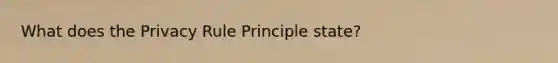 What does the Privacy Rule Principle state?