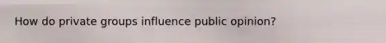 How do private groups influence public opinion?