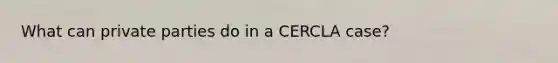 What can private parties do in a CERCLA case?