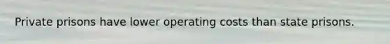 Private prisons have lower operating costs than state prisons.