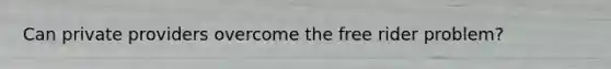 Can private providers overcome the free rider problem?