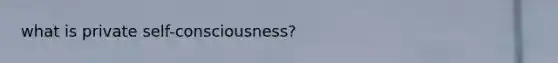 what is private self-consciousness?