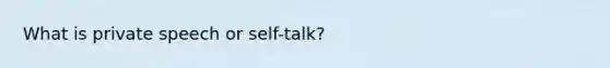 What is private speech or self-talk?