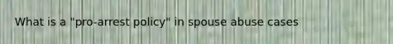 What is a "pro-arrest policy" in spouse abuse cases