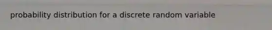 probability distribution for a discrete random variable