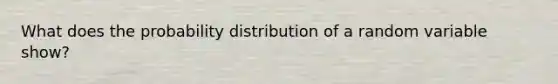 What does the probability distribution of a random variable show?