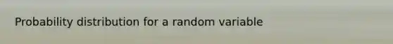 Probability distribution for a random variable