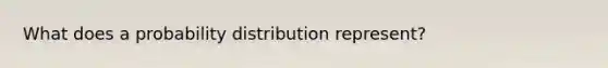 What does a probability distribution represent?