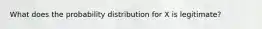 What does the probability distribution for X is legitimate?