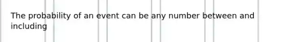 The probability of an event can be any number between and including