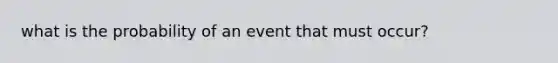 what is the probability of an event that must occur?