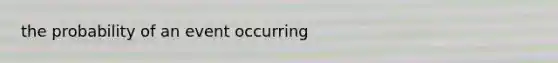 the probability of an event occurring