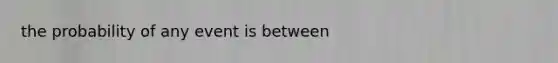 the probability of any event is between