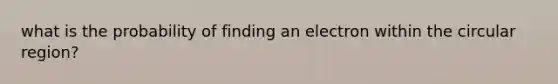 what is the probability of finding an electron within the circular region?