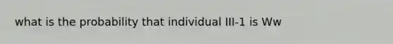 what is the probability that individual III-1 is Ww