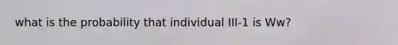 what is the probability that individual III-1 is Ww?