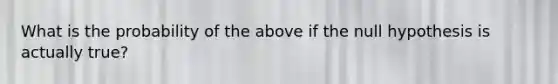 What is the probability of the above if the null hypothesis is actually true?