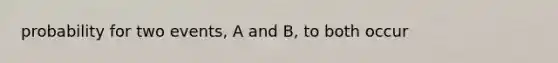 probability for two events, A and B, to both occur