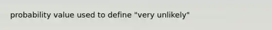 probability value used to define "very unlikely"