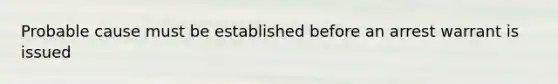 Probable cause must be established before an arrest warrant is issued