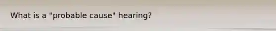 What is a "probable cause" hearing?