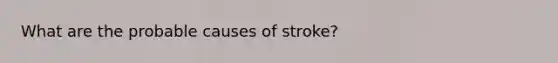 What are the probable causes of stroke?