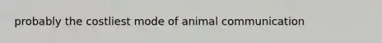 probably the costliest mode of animal communication