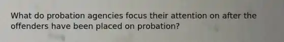 What do probation agencies focus their attention on after the offenders have been placed on probation?