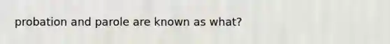 probation and parole are known as what?