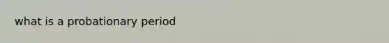 what is a <a href='https://www.questionai.com/knowledge/kDRlDlwhWi-probationary-period' class='anchor-knowledge'>probationary period</a>