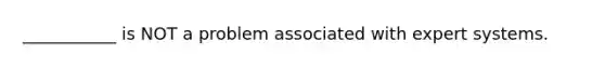 ___________ is NOT a problem associated with expert systems.