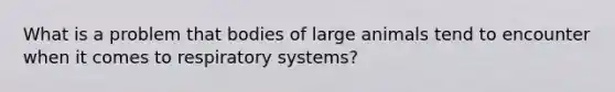 What is a problem that bodies of large animals tend to encounter when it comes to respiratory systems?