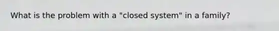 What is the problem with a "closed system" in a family?