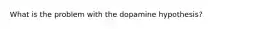 What is the problem with the dopamine hypothesis?