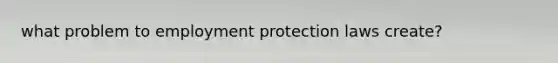 what problem to employment protection laws create?